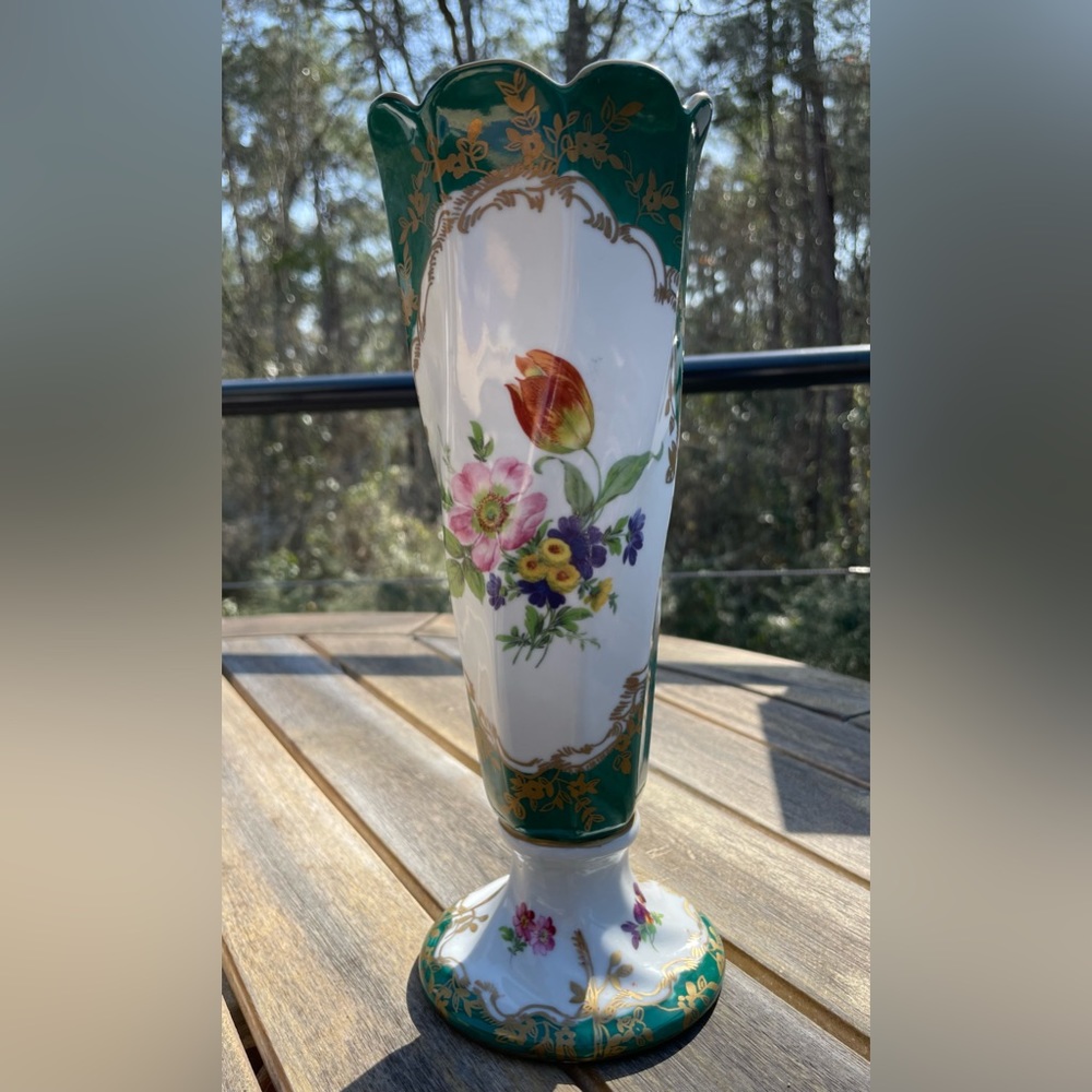 Vintage Italian Elios Hand-Painted Porcelain Vase